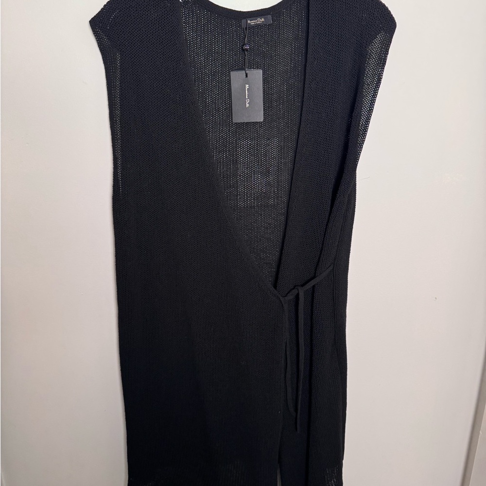 Massimo Dutti Black Sleeveless Cardigan